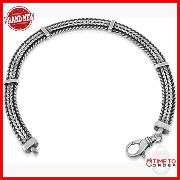 Italian Sterling Silver Men's Bracelet Lobster Clasp 7-10 Inch Sizes